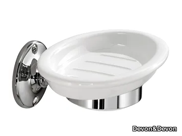 CAVENDISH - Wall-mounted ceramic and brass soap dish _ Devon&Devon