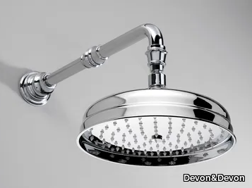 Overhead shower - Wall-mounted round brass overhead shower _ Devon&Devon