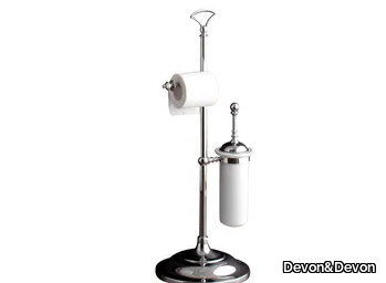 SINGLE - Brass toilet roll holder and toilet brush _ Devon&Devon