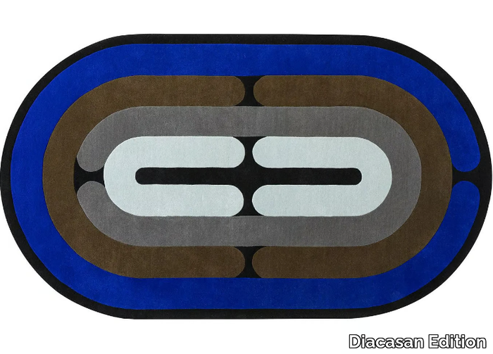 MINOTOR OBLONG – COBALT - Handmade oval wool rug _ Diacasan Edition