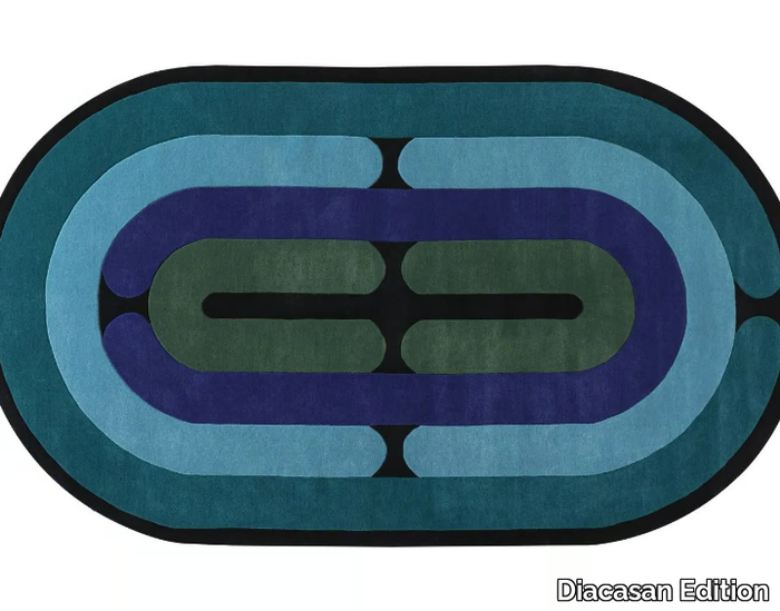 MINOTOR OBLONG – EMERAUDE - Oval handmade wool rug _ Diacasan Edition