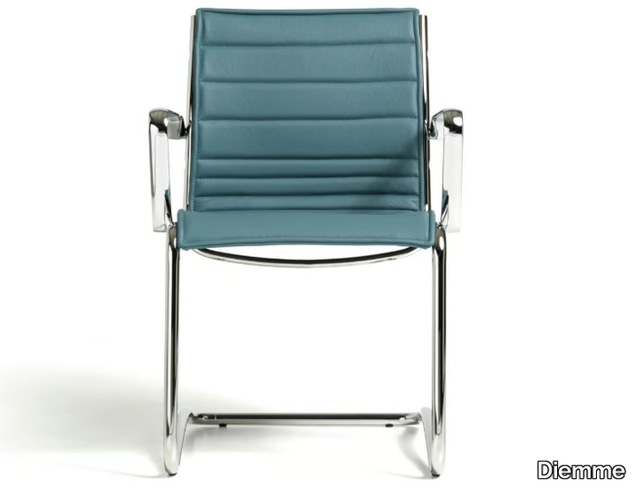 AUCKLAND - Cantilever leather reception chair with armrests _ Diemme