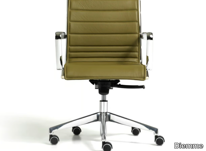 AUCKLAND - Leather office chair with armrests with 5-Spoke base _ Diemme