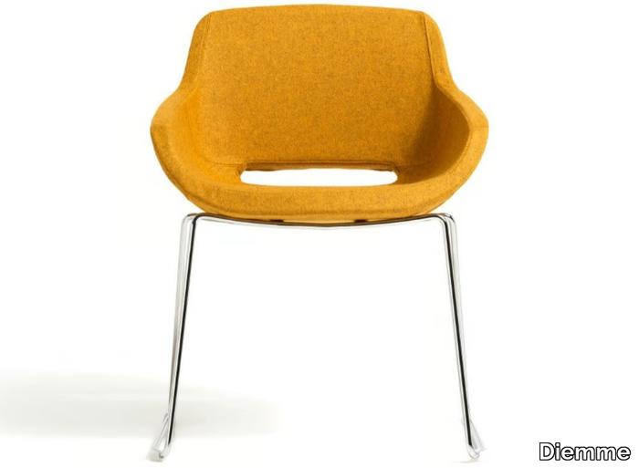 CLEA PLUS - Sled base fabric chair with armrests _ Diemme