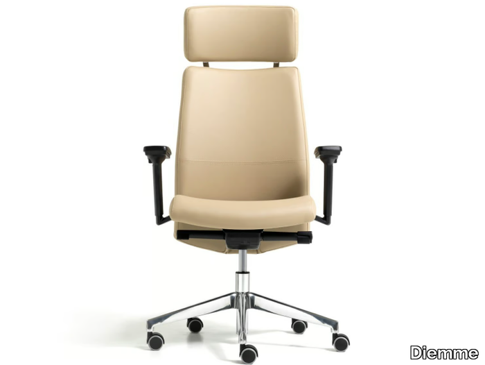 DUKE - Eco-leather executive chair with 5-spoke base with headrest _ Diemme