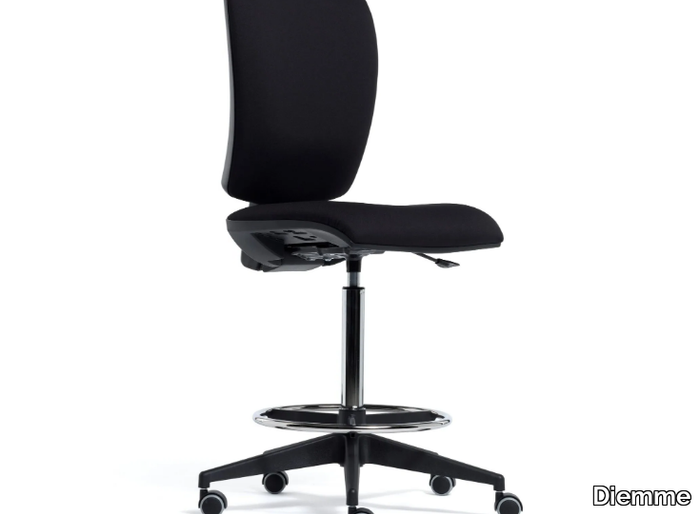 FIVE - Fabric office stool with castors with 5-Spoke base _ Diemme