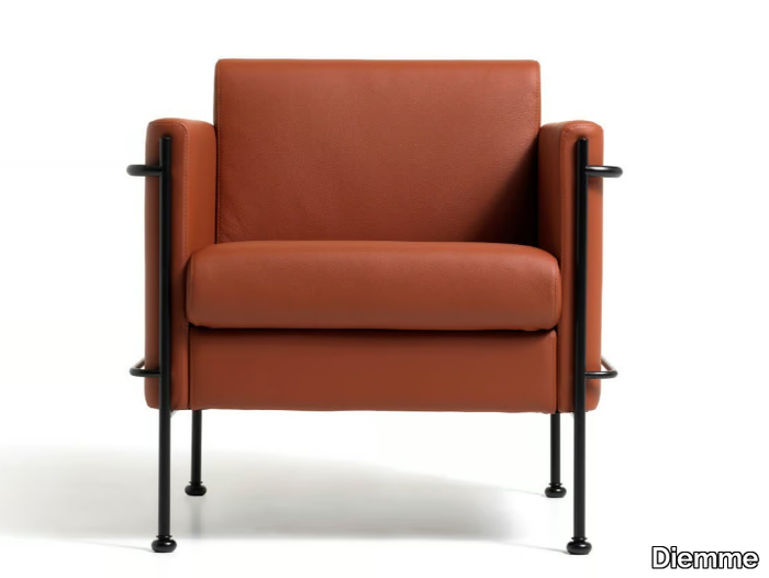 JAZZ - Leather armchair with armrests _ Diemme