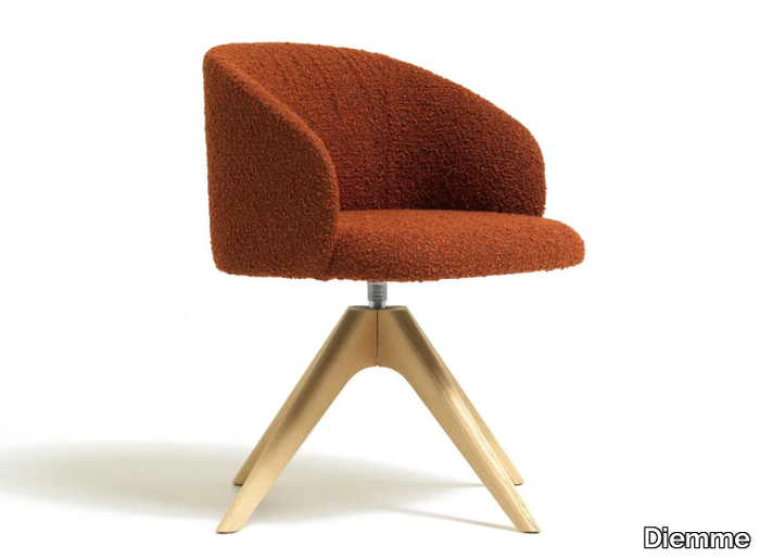 LOFT - Swivel trestle-based fabric easy chair _ Diemme