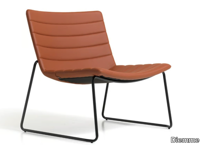 MISS LOUNGE - Sled base Eco-leather easy chair _ Diemme