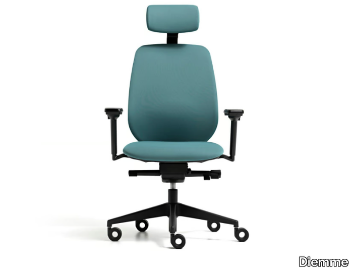 SKIN - Height-adjustable fabric office chair with armrests with 5-Spoke base _ Diemme