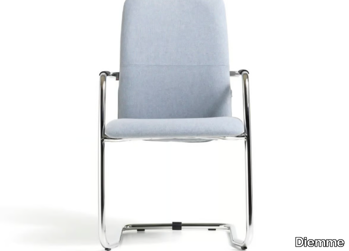 SOCIAL - Cantilever fabric chair with armrests _ Diemme