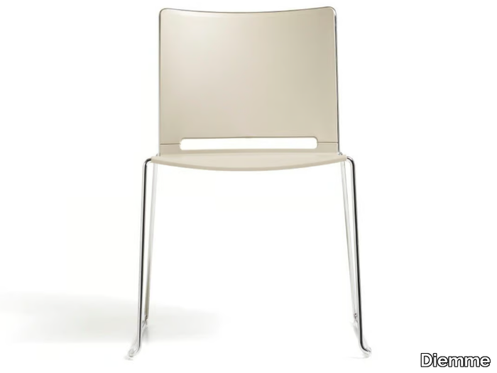 SLIM - Stackable sled base polypropylene chair _ Diemme