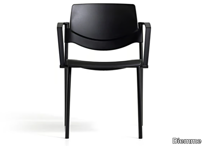 SUNNY NEW - Stackable polypropylene reception chair with armrests _ Diemme