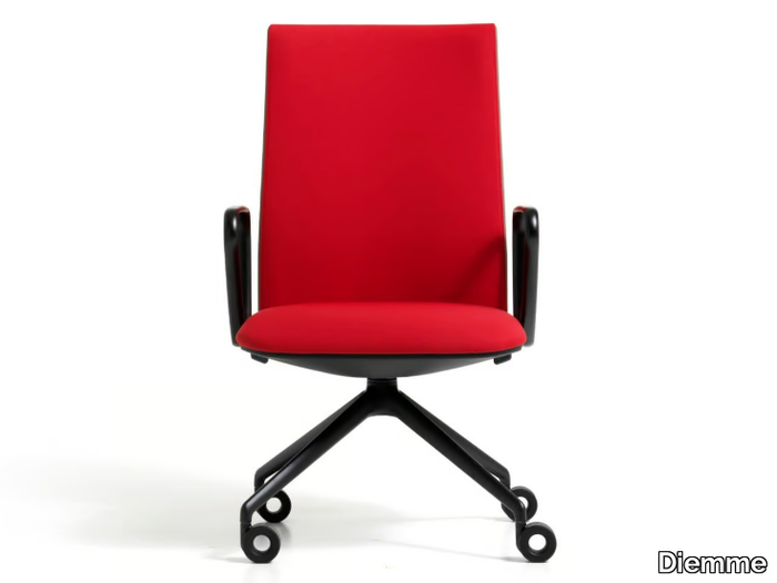 VELVET - Height-adjustable fabric office chair with castors with 4-Spoke base _ Diemme