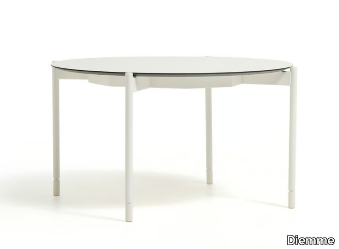 SNAKE - Round coffee table with metal base and HPL top _ Diemme