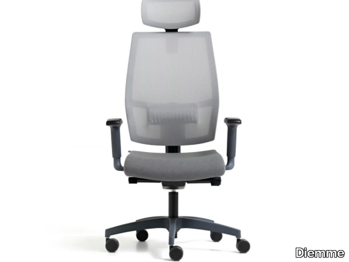 LEAD - Height-adjustable mesh office chair with headrest _ Diemme