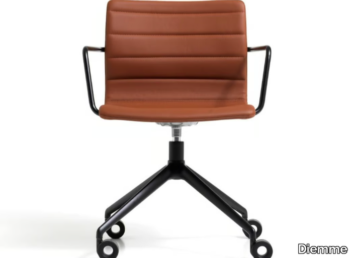 MISS - Swivel Eco-leather office chair with armrests with 4-Spoke base _ Diemme