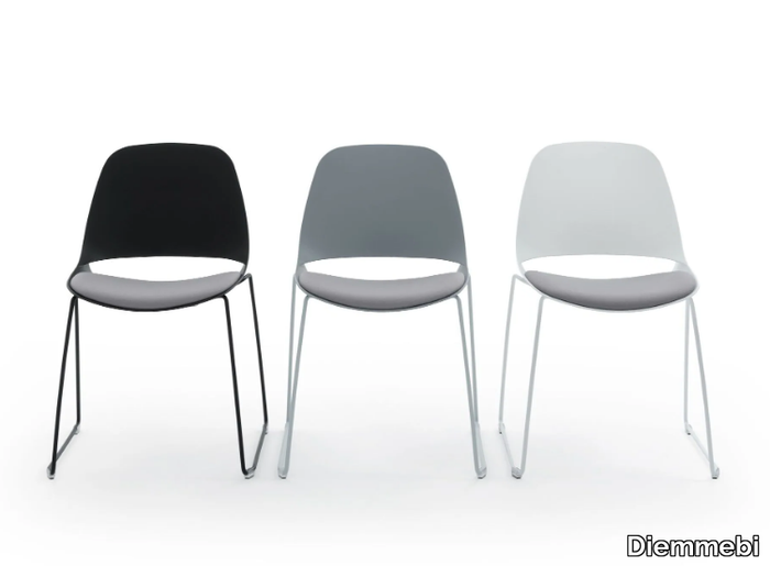 ECLIPSE - Stackable chair with integrated cushion _ Diemmebi