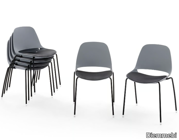 ECLIPSE - Stackable chair with integrated cushion _ Diemmebi