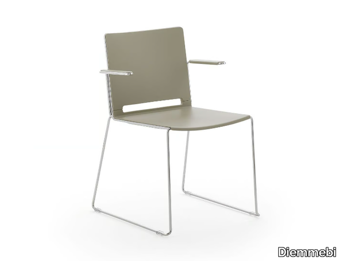 LAFILÒ PLASTIC - Sled base polypropylene chair with armrests _ Diemmebi