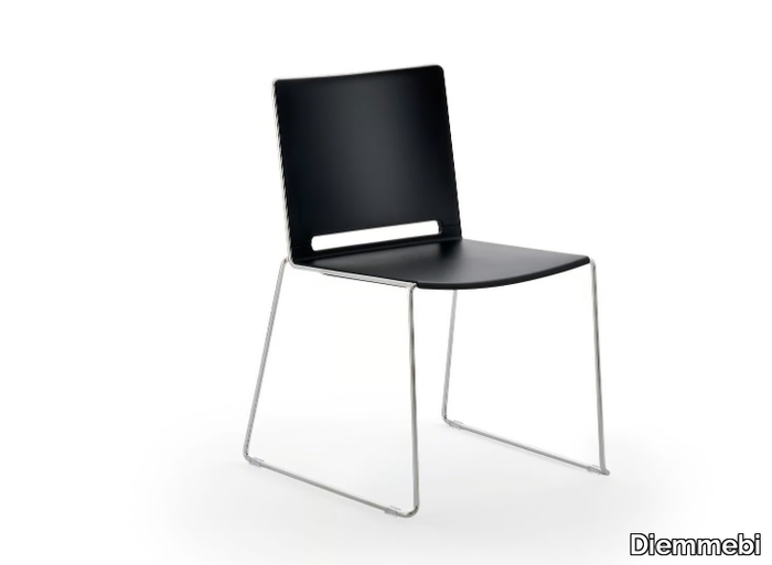 LAFILÒ PLASTIC - Stackable sled base polypropylene chair _ Diemmebi