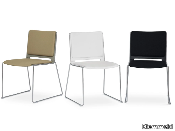 LAFILÒ SOFT - Stackable sled base chair _ Diemmebi