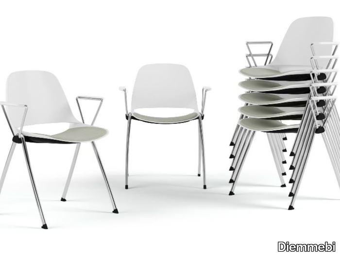 ECLIPSE - Stackable chair with armrests _ Diemmebi