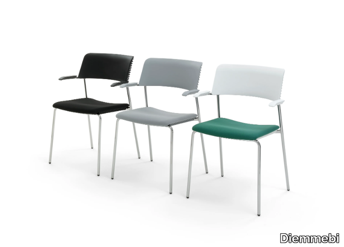 CALA PLUS - Stackable polypropylene chair with armrests _ Diemmebi