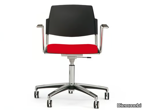 VOLÉE EASY SOFT - Chair with castors with armrests _ Diemmebi