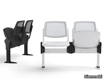 VOLÉE NET PLASTIC - Freestanding beam seating with tip-up seats _ Diemmebi