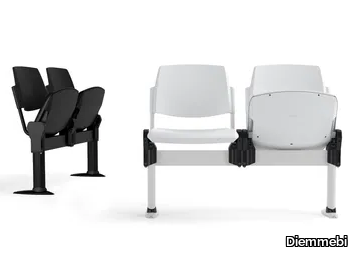 VOLÉE PLASTIC - Freestanding beam seating with tip-up seats _ Diemmebi