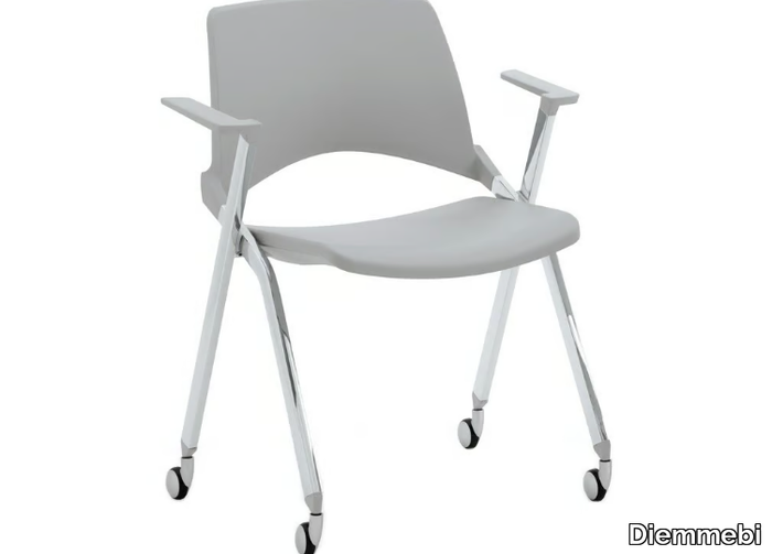 LAKENDÒ PLASTIC - Folding plastic chair with armrests _ Diemmebi