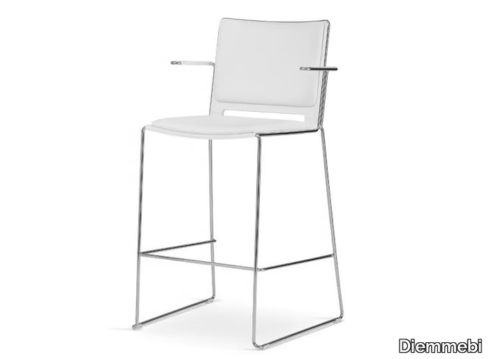 LAFILÒ SOFT - High stool with armrests with back _ Diemmebi