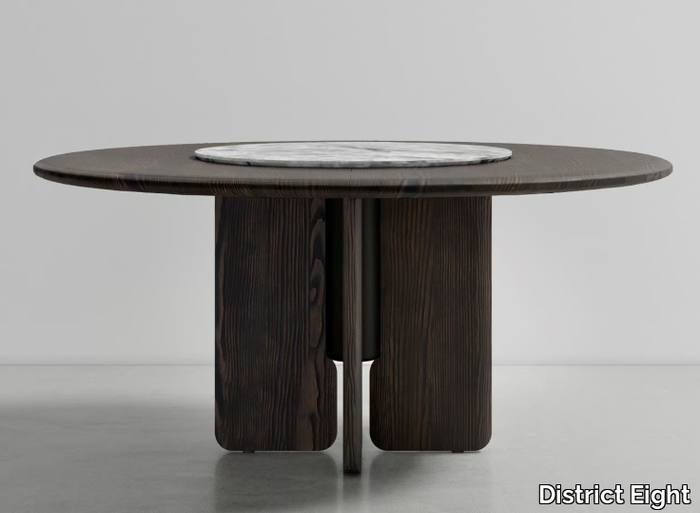 FAIFO - Round fir table with Lazy Susan _ District Eight