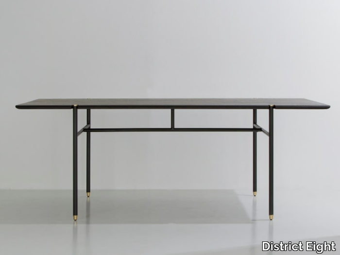 STACKING - Rectangular steel and wood dining table _ District Eight