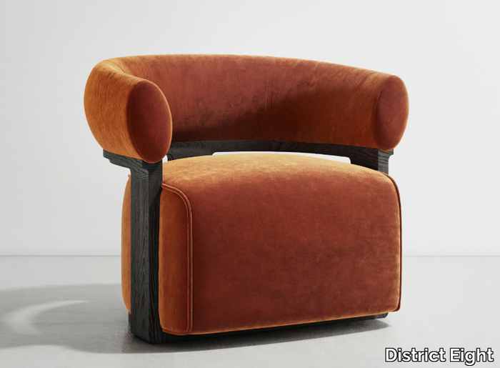 LOLA - Fabric armchair with armrests _ District Eight