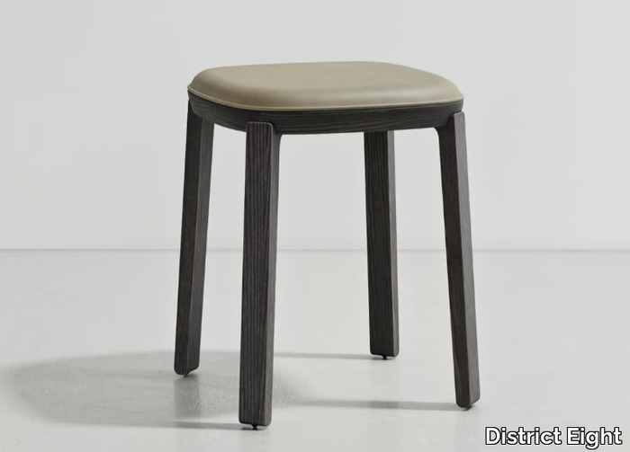 COLLETTE - Low ash stool with integrated cushion _ District Eight