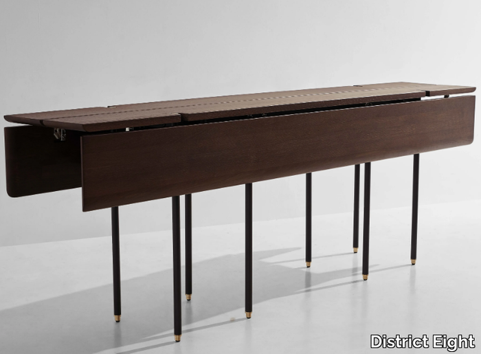 STACKING DROP LEAF - Extending steel and wood console table _ District Eight