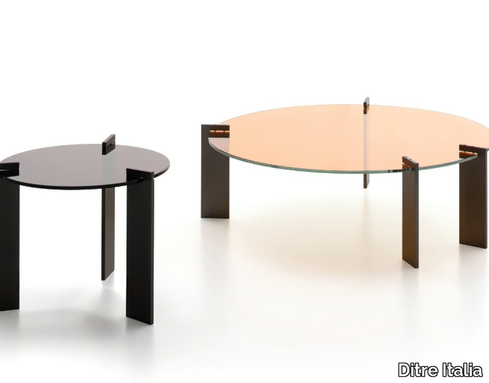 AULOS - Round glass coffee table _ Ditre Italia