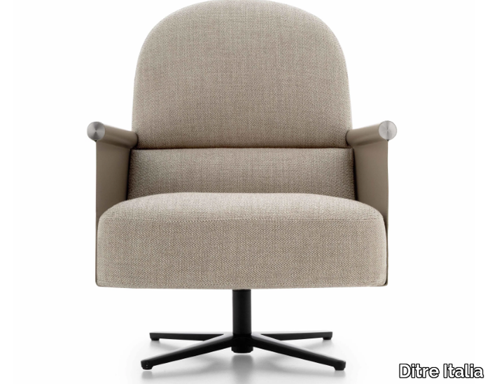 BEYL - Swivel fabric armchair with armrests with 4-spoke base _ Ditre Italia