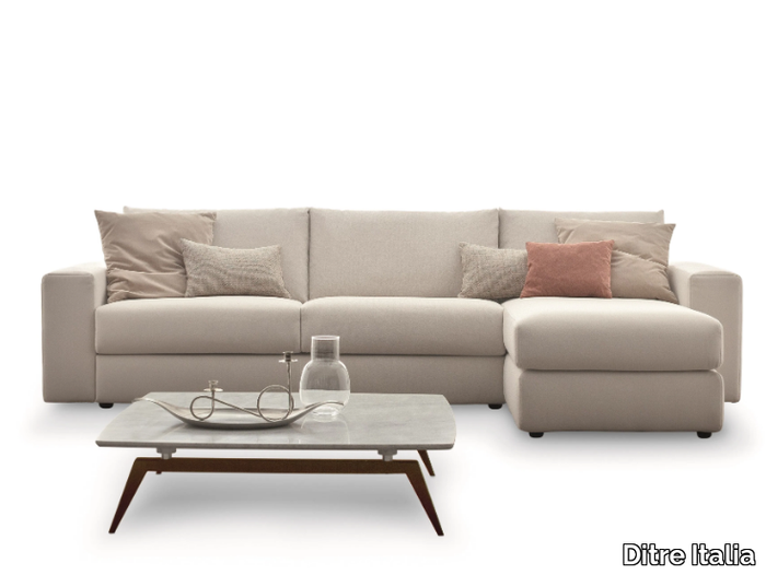 FREEDOM - Contemporary style 2 seater 3 seater fabric sofa bed with chaise longue _ Ditre Italia