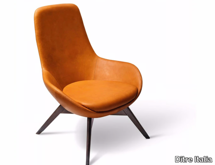 LINEAR - Leather easy chair high-back _ Ditre Italia