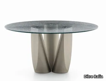 SENTEI - Round glass table _ Ditre Italia