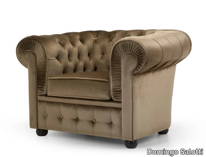 800 - Chesterfield style upholstered fabric armchair _ Domingo Salotti