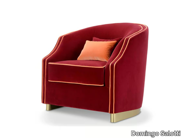 CLEIO - Upholstered fabric armchair with armrests _ Domingo Salotti