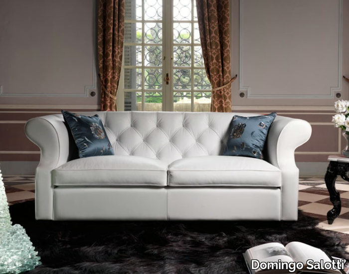 BENJAMIN - 3 seater tufted leather sofa _ Domingo Salotti