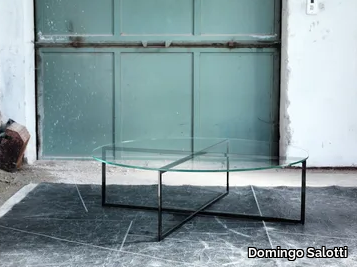 WARHOL - Oval glass coffee table for living room _ Domingo Salotti