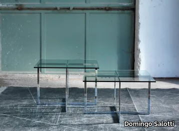 WARHOL - Square glass coffee table for living room _ Domingo Salotti