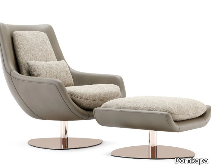 ELBA - Upholstered armchair with footstool _ Domkapa
