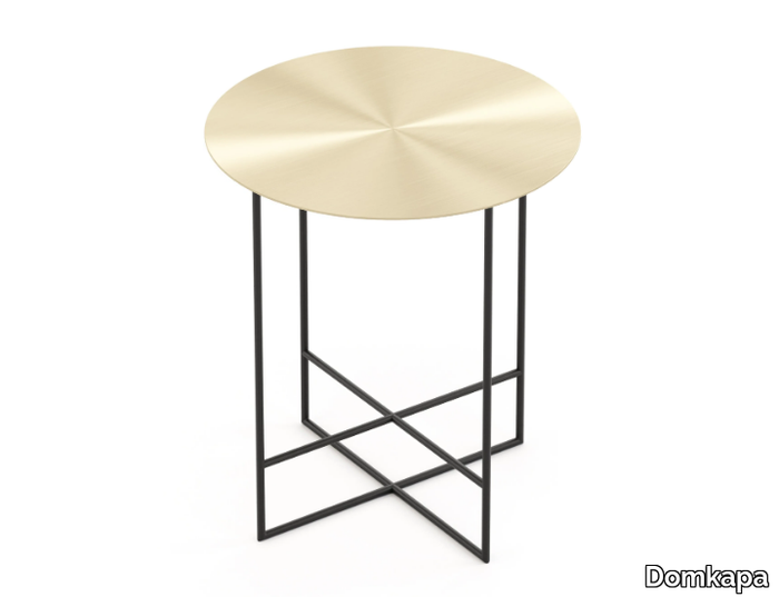 INSIDE - Round glossy steel high side table _ Domkapa